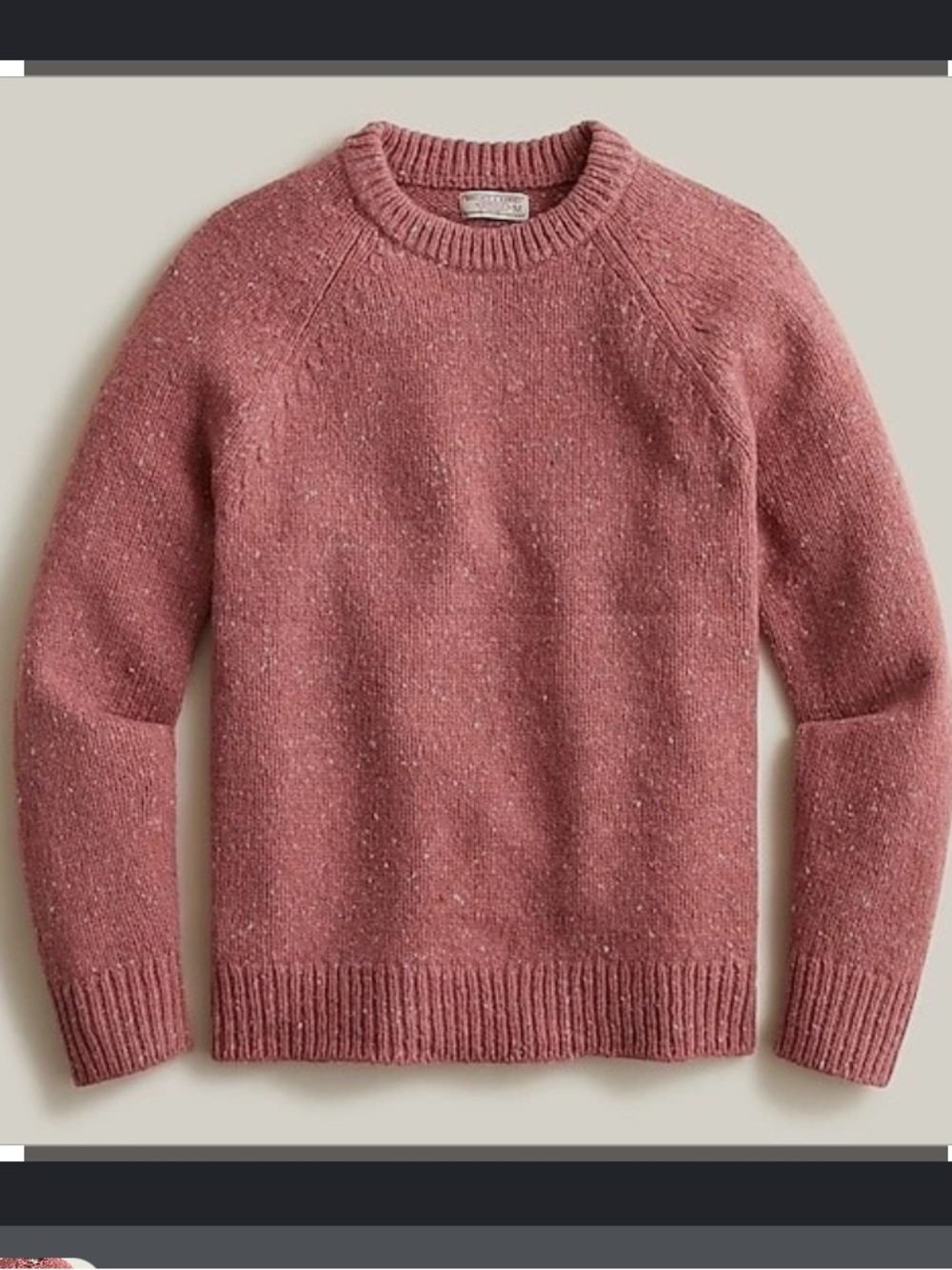 J.Crew Wallace & Barnes Mauve Donegal Wool Crewneck Men’s Sweater, M